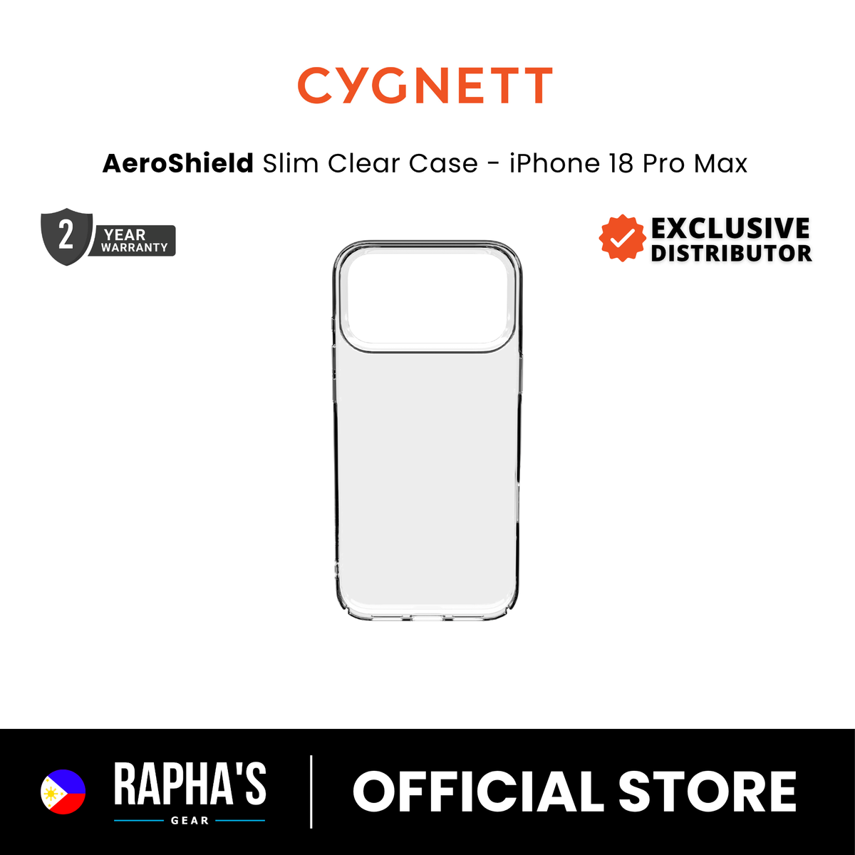 Cygnett AeroShield Slim Clear Case for iPhone 18 Series