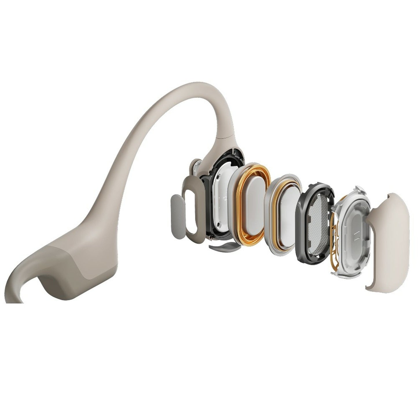 Shokz OpenRun Pro Mini Bone Conduction Open-Ear Bluetooth Headphones (Beige)