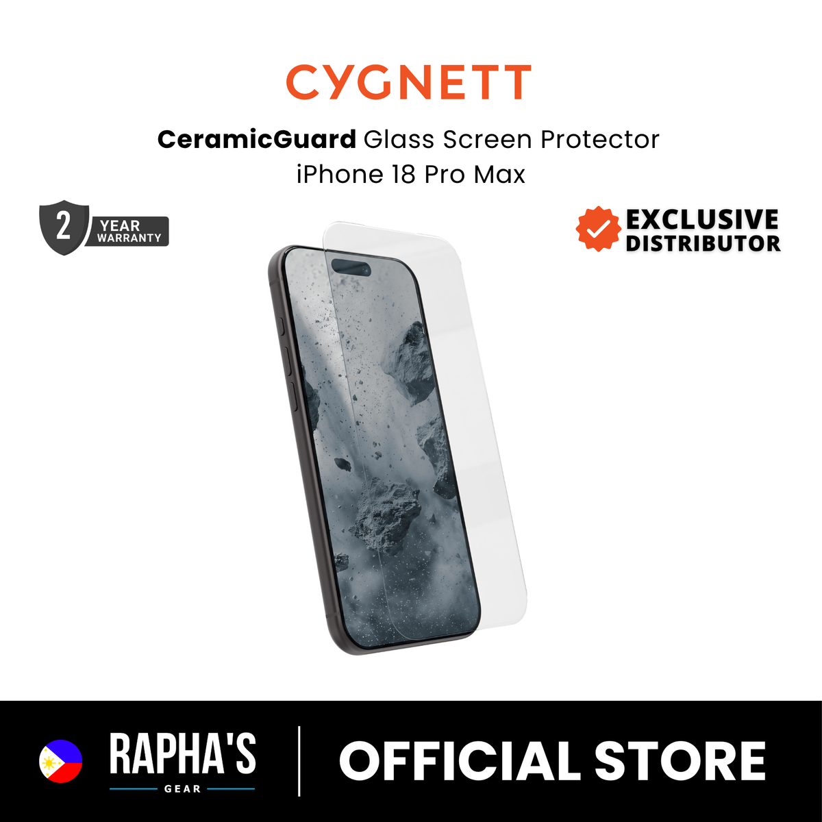 Cygnett CeramicGuard Glass Protector for iPhone 18
