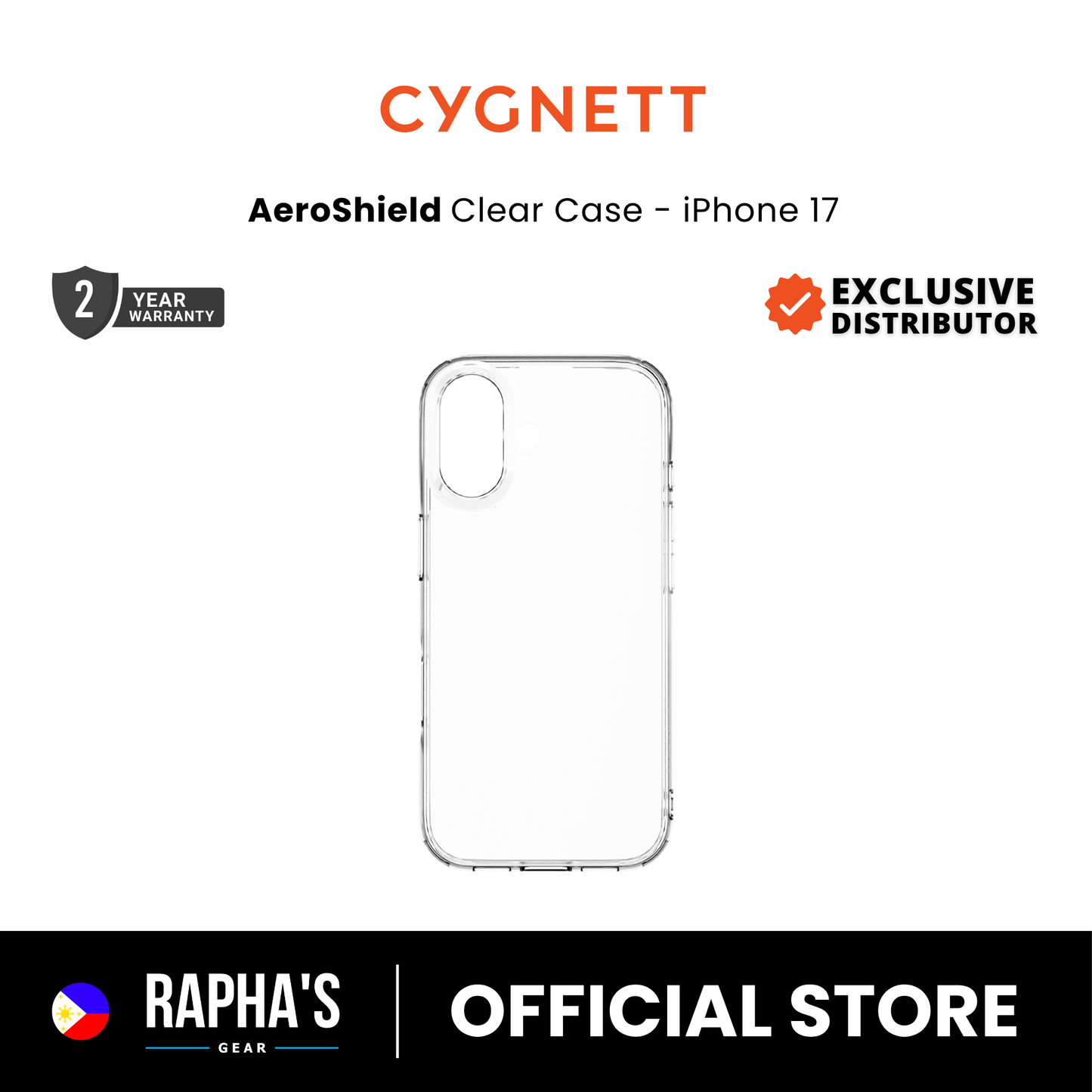 Cygnett AeroShield Protective Clear Case for iPhone 17