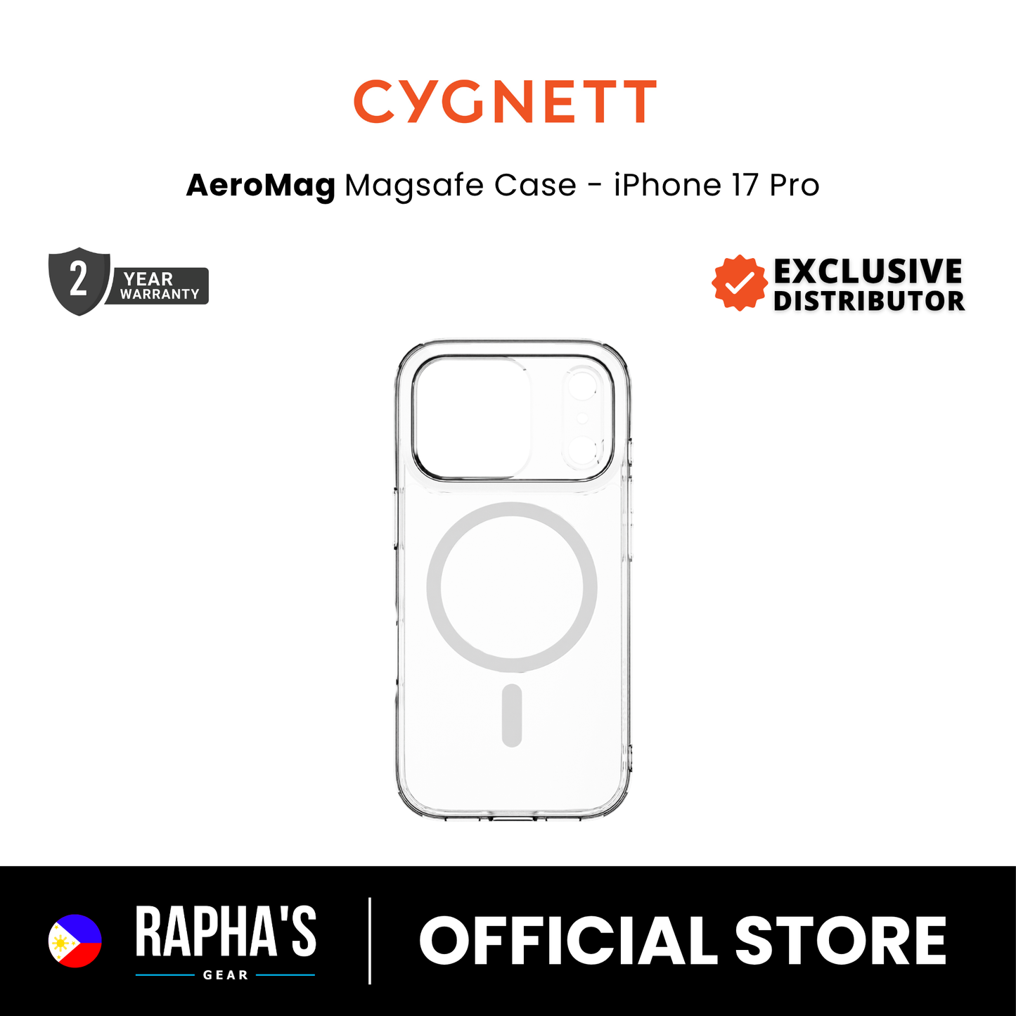 Cygnett AeroMag Magnetic Clear Case for iPhone 17