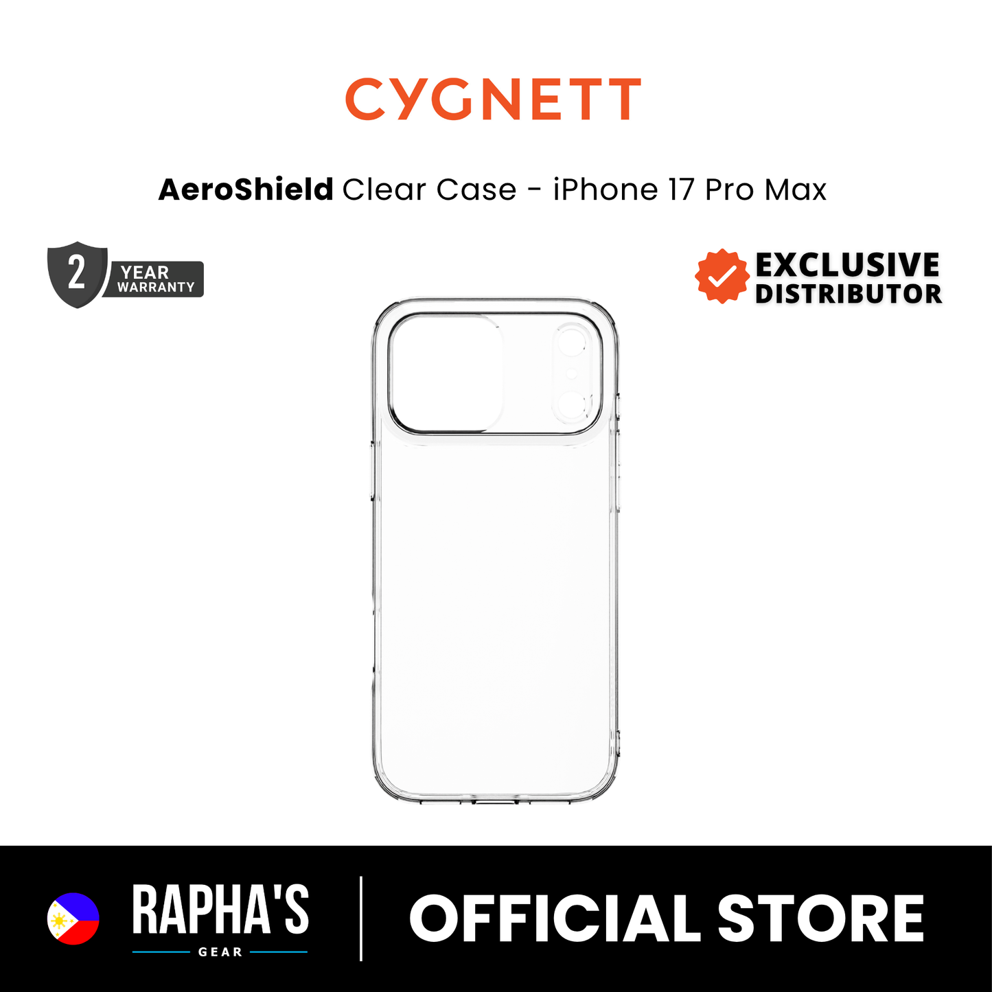Cygnett AeroShield Protective Clear Case for iPhone 17