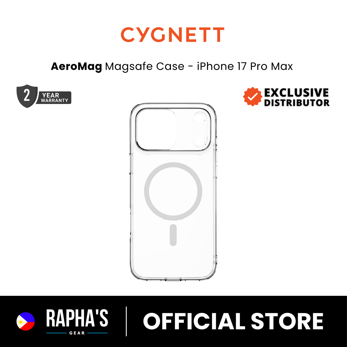 Cygnett AeroMag Magnetic Clear Case for iPhone 17