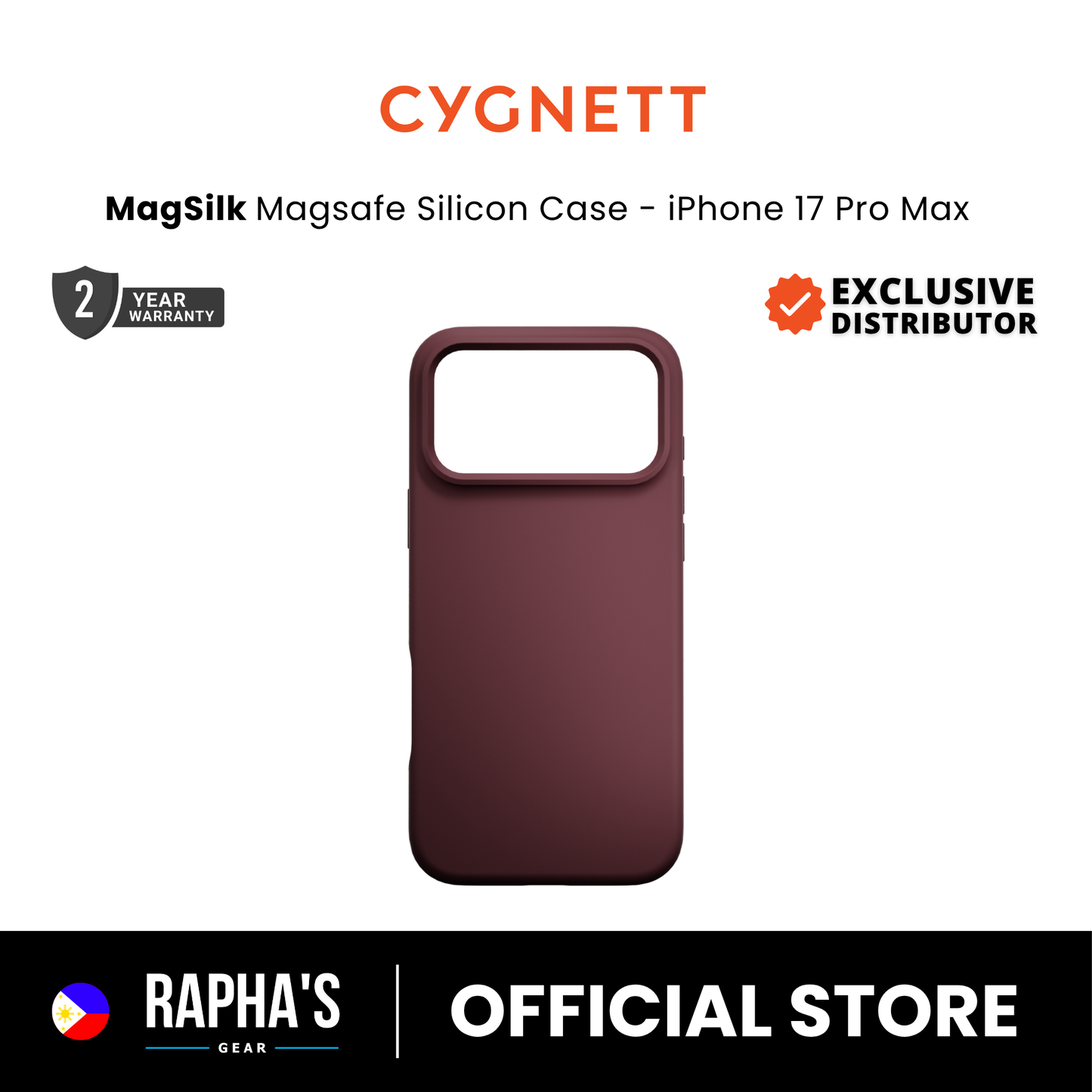 Cygnett MagSilk Magnetic Silicone Case for iPhone 17 - Cherry Rose