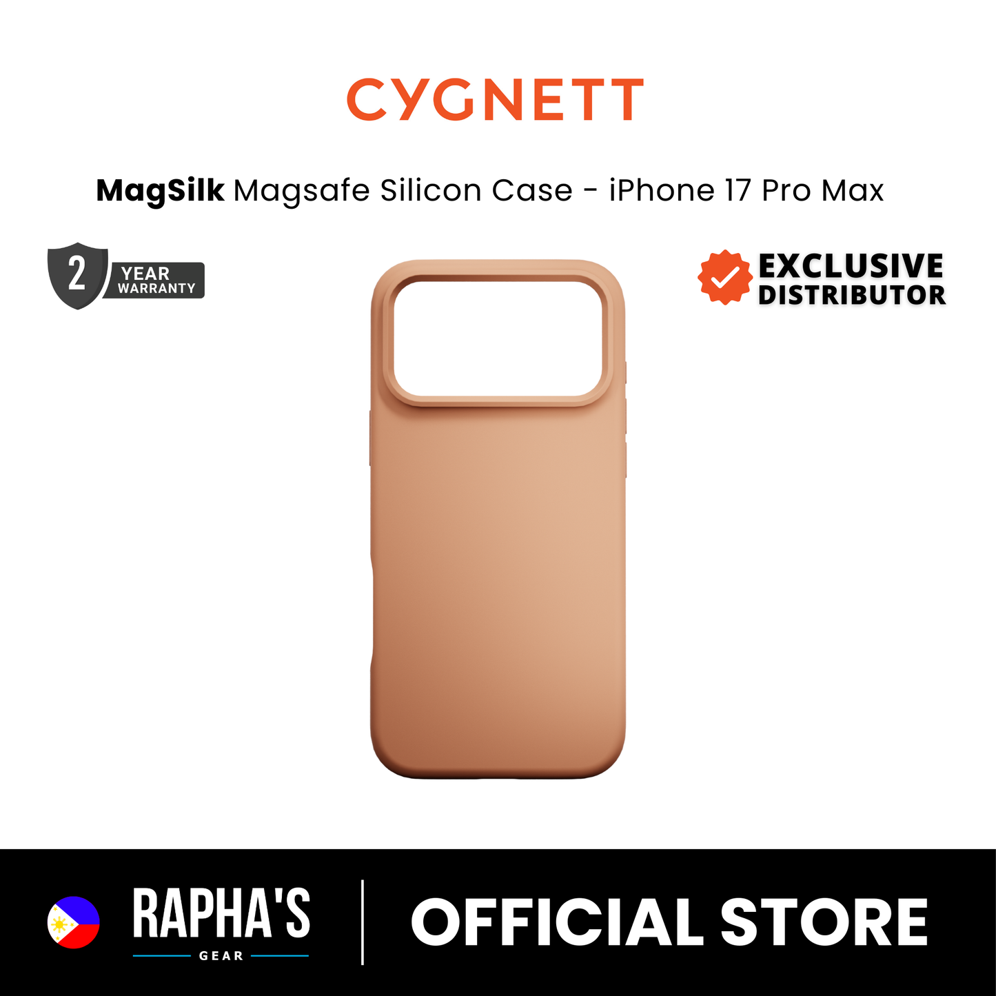 Cygnett MagSilk Magnetic Silicone Case for iPhone 17 - Copper
