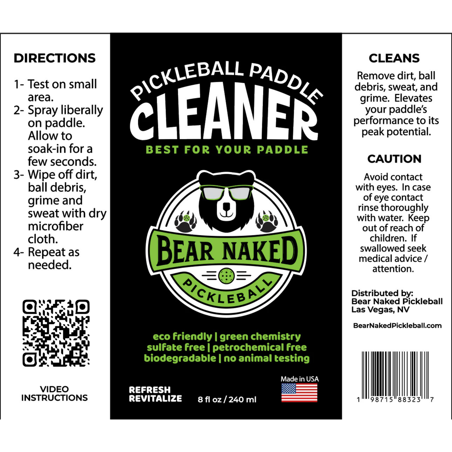 BEAR NAKED Pickleball Paddle Cleaner - 8oz