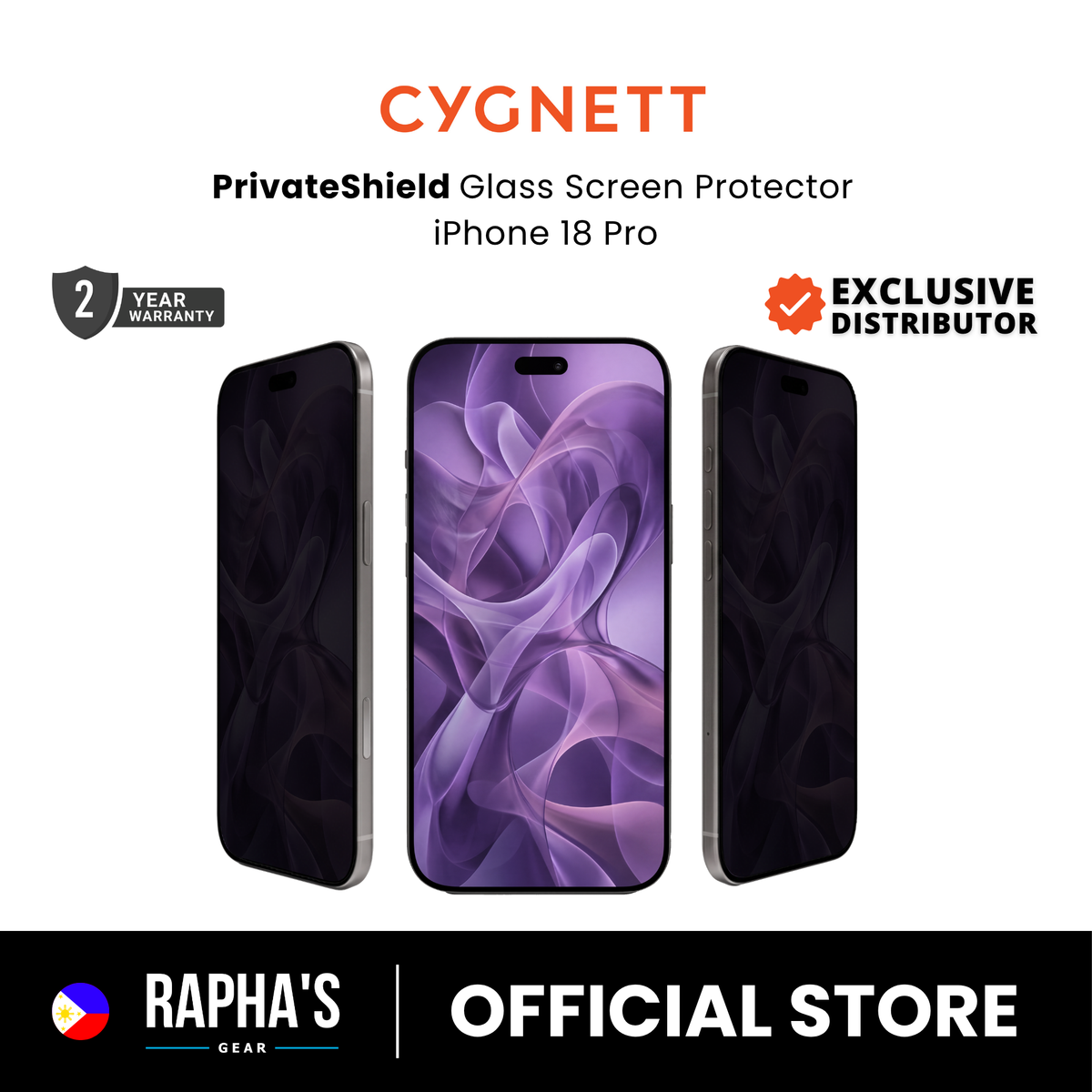 Cygnett PrivateShield Glass Protector for iPhone 18