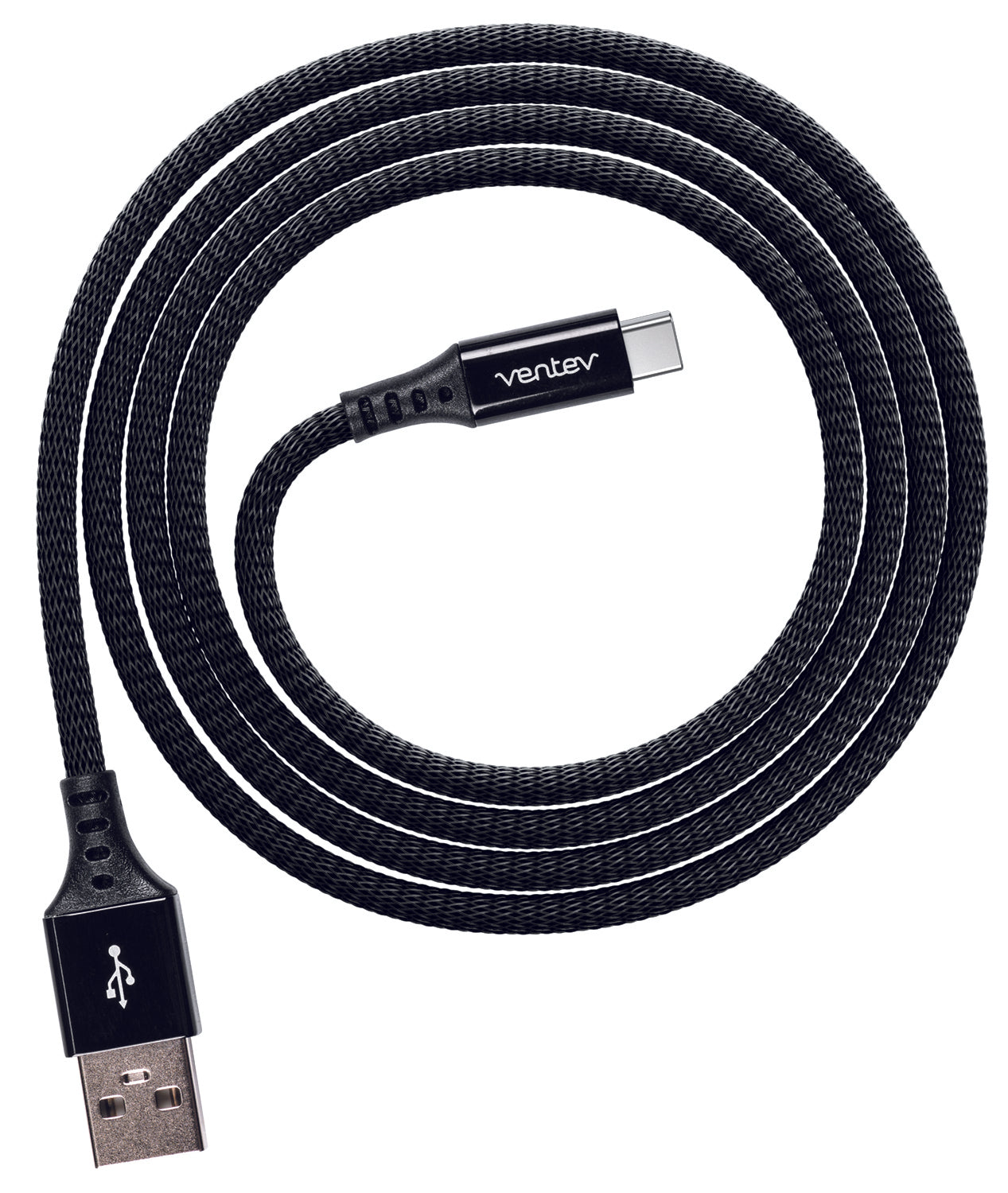 Ventev ChargeSync Alloy USB-A - USB-C 2.0 Cable 4ft (Jet Black)