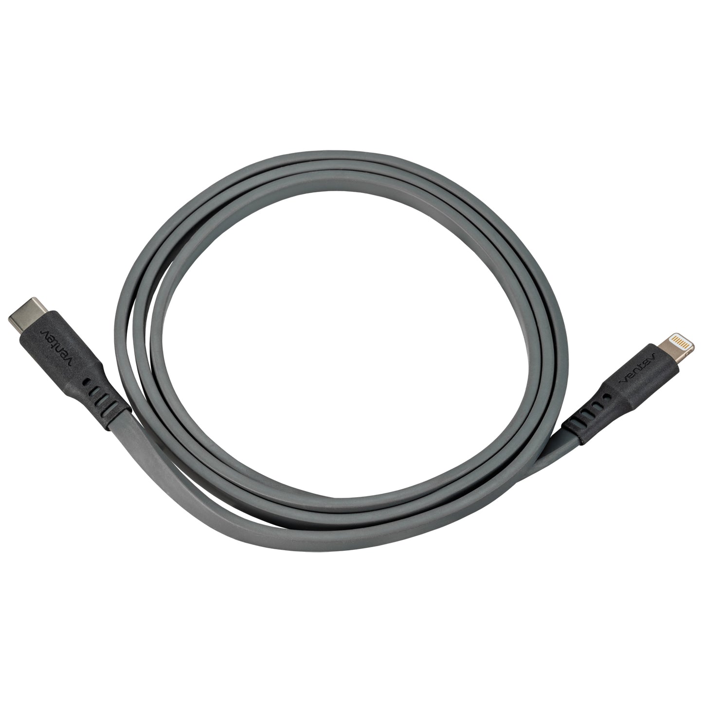 Ventev ChargeSync USB-C - Lightning Flat Cable 3.3ft (Grey)