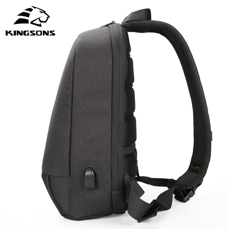 KS3176W 13.3" Water Repellent Laptop Single Strap Backpack with USB Charging Socket