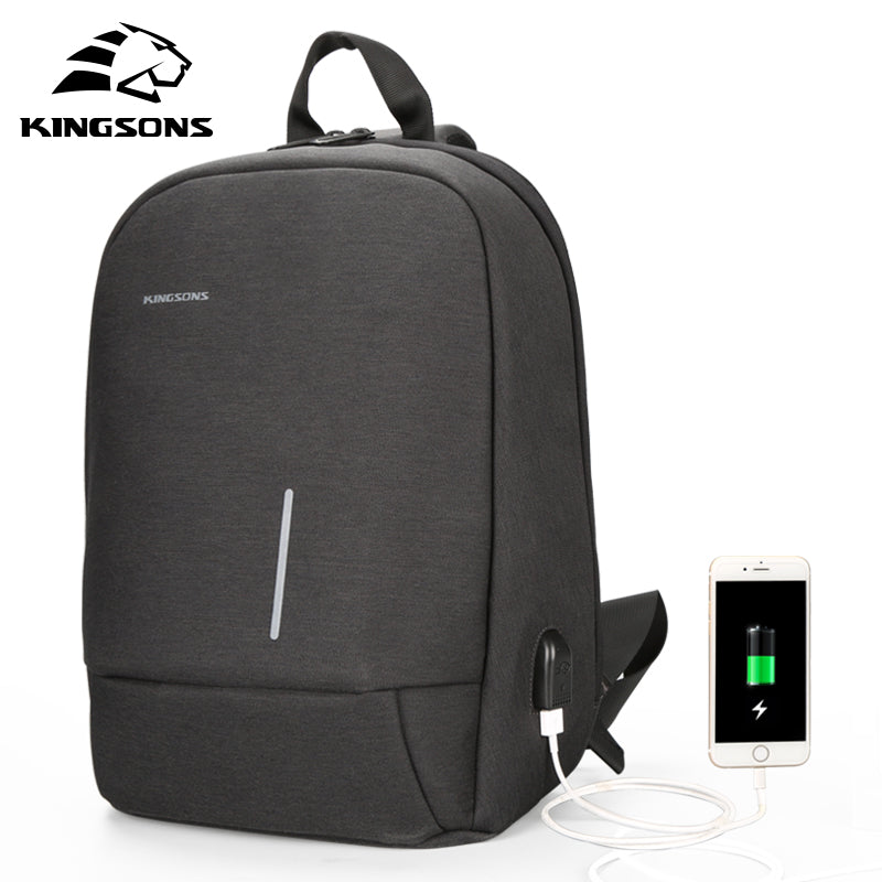 KS3176W 13.3" Water Repellent Laptop Single Strap Backpack with USB Charging Socket