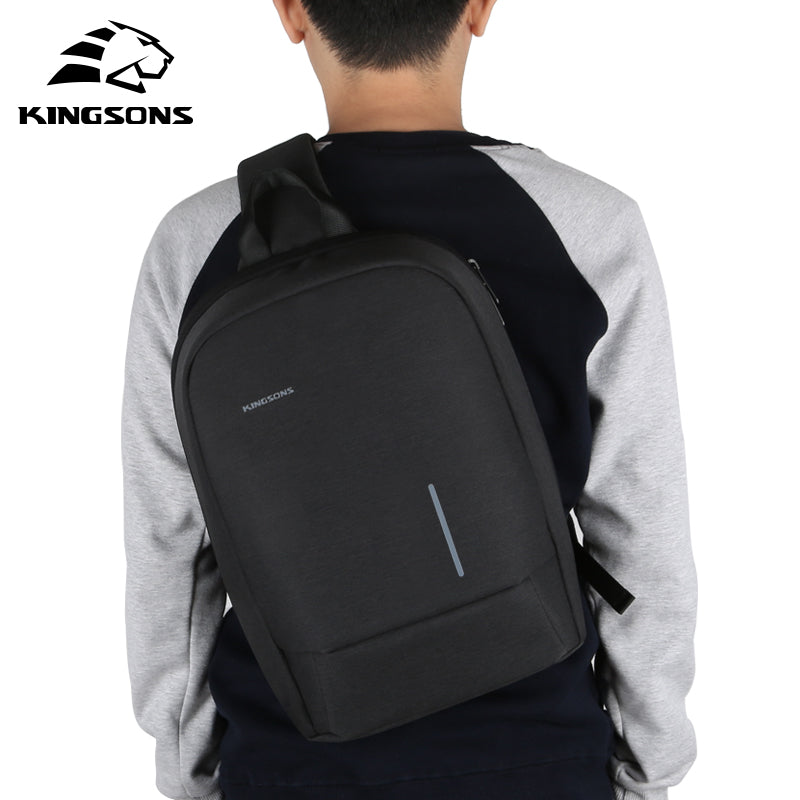 KS3176W 13.3" Water Repellent Laptop Single Strap Backpack with USB Charging Socket