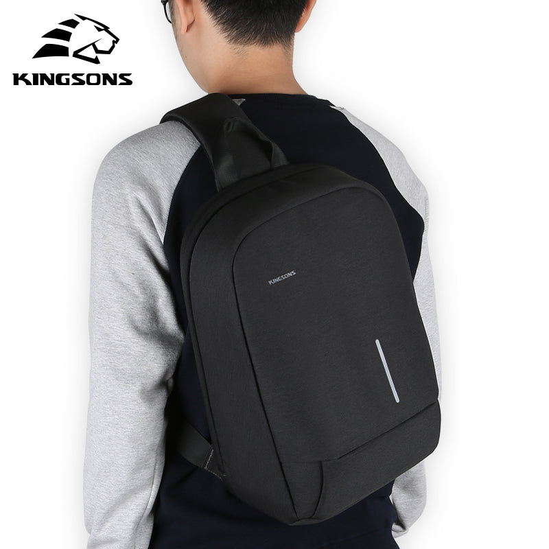 KS3176W 13.3" Water Repellent Laptop Single Strap Backpack with USB Charging Socket