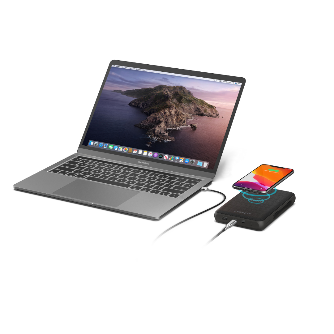 Cygnett ChargeUp Edge+ 27,000 mAh USB-C Laptop & Wireless Power Bank
